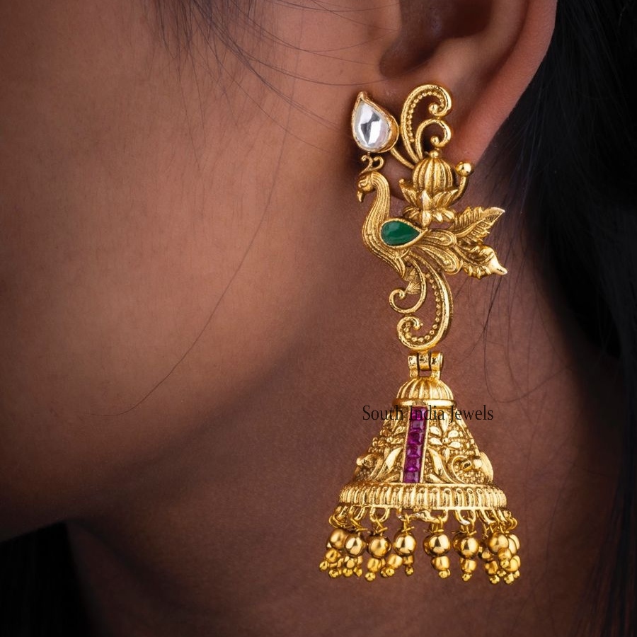 Peacock Long Design Jhumkas