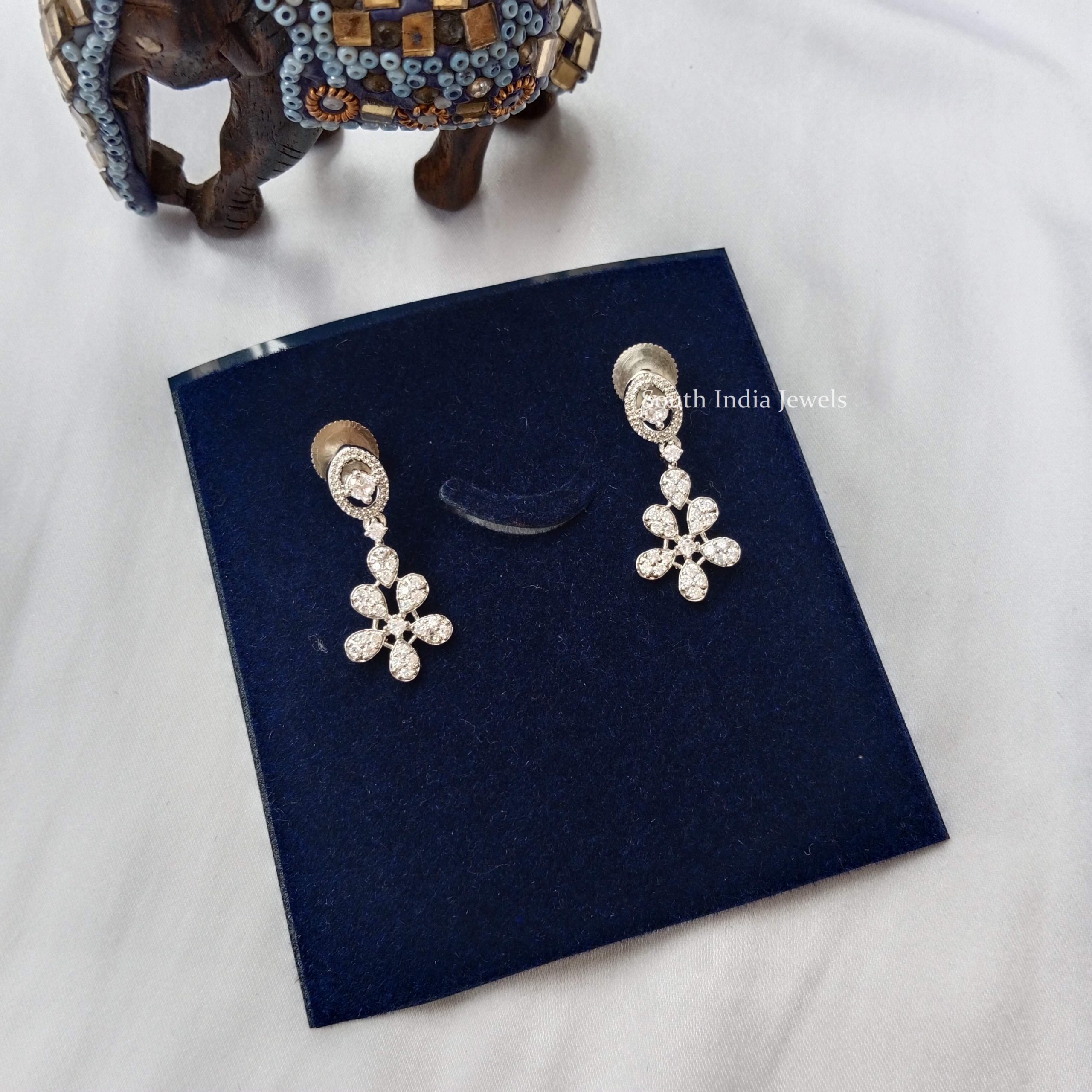 Ornate Flower Drop Earrings