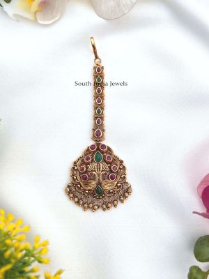Attractive Peacock Design Maang Tikka