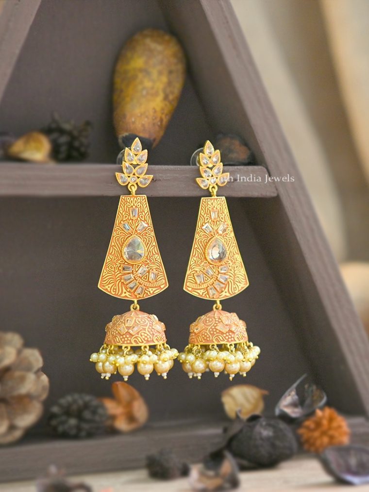 Awesome AD Stones Pearl Jhumkas