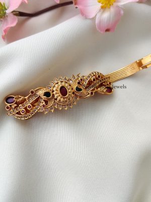 Awesome Dual Peacock Design Hair Clip (2)