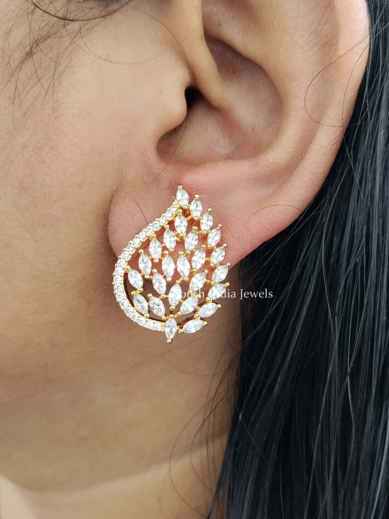 Cute CZ Mango Design Earrings