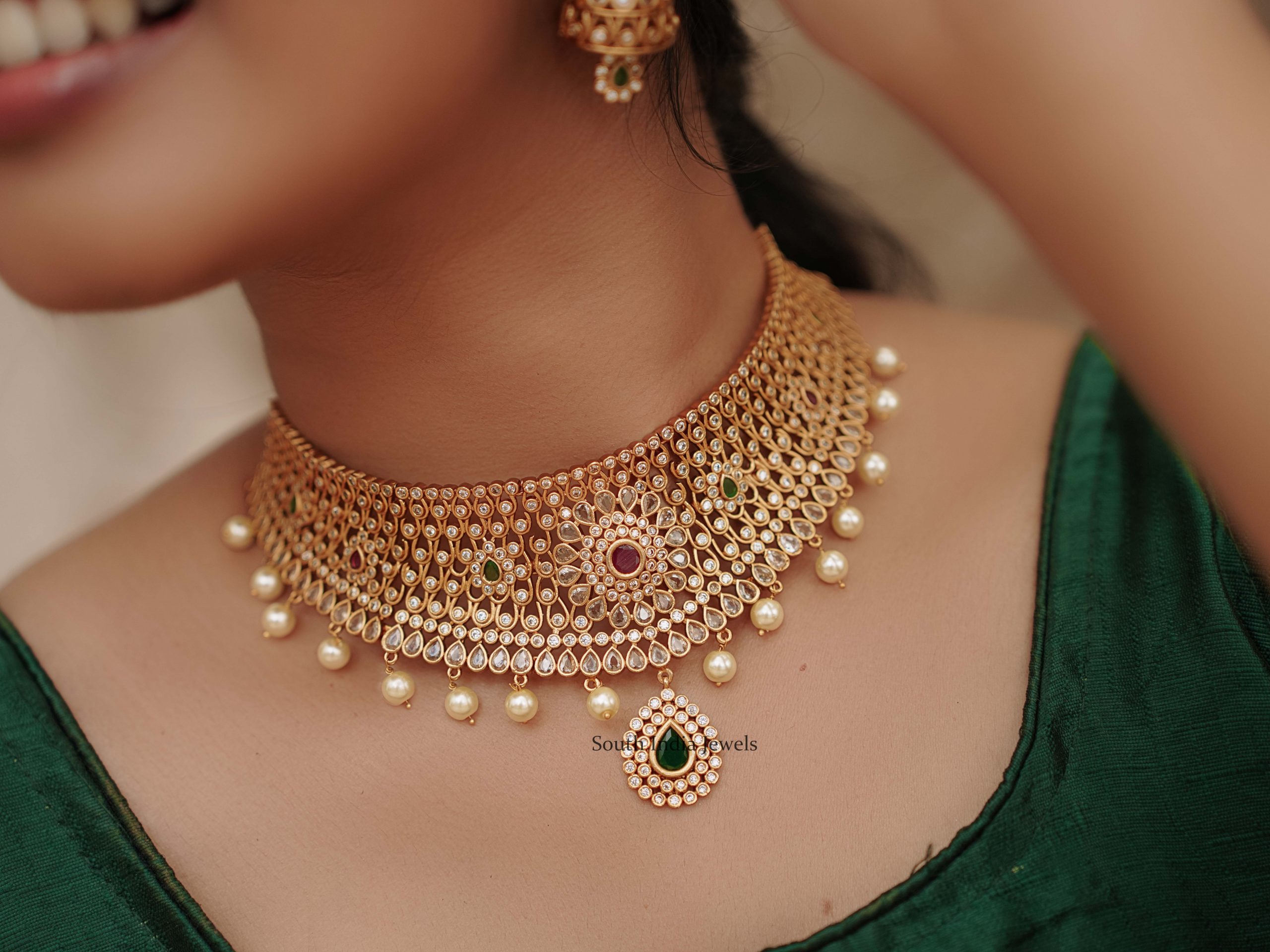 Passion Creatorz Latest Design Gold Stone Choker Necklace with Bracelet,  Ring and Earring Set Metal Choker Price in India - Buy Passion Creatorz  Latest Design Gold Stone Choker Necklace with Bracelet, Ring