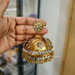 Glossy Gold Tone Over Sized Jhumkas