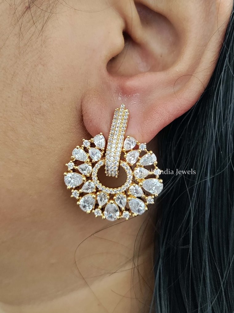 Gorgeous CZ Chandbali Earrings