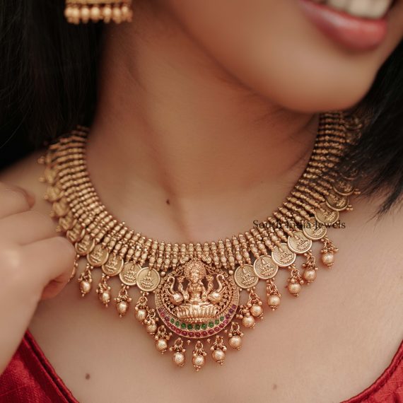 Royal Lakshmi Coin Design Necklace (2)