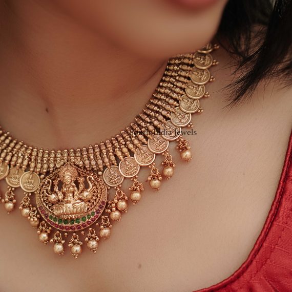 Royal Lakshmi Coin Design Necklace (4)