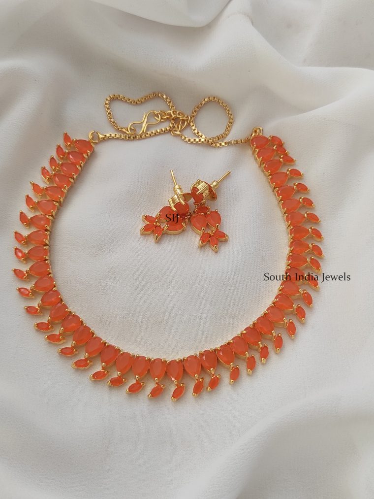 Simple Orange Tone Necklace