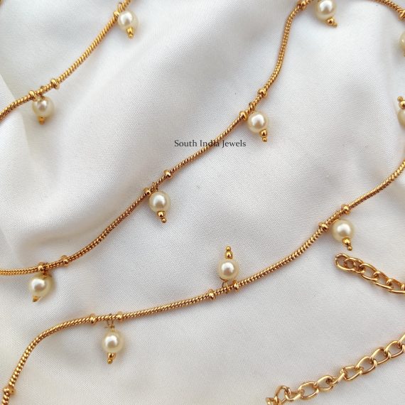 Simple Pearl Design Hip Chain - South India Jewels - Online Shop