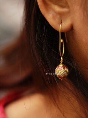 Stunning Jadau Pearl Hoop Earrings