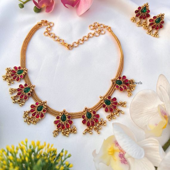 Kemp Stones Necklace- South India Jewels- Online Shop