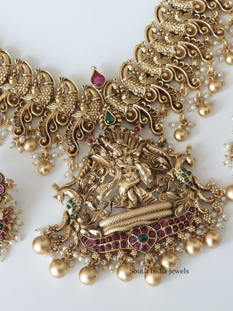 Traditional Krishna Mayura Necklace