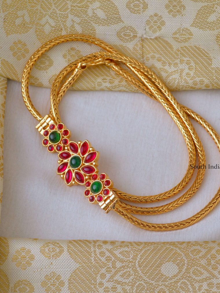 Trendy Leaf Design Mugappu Chain