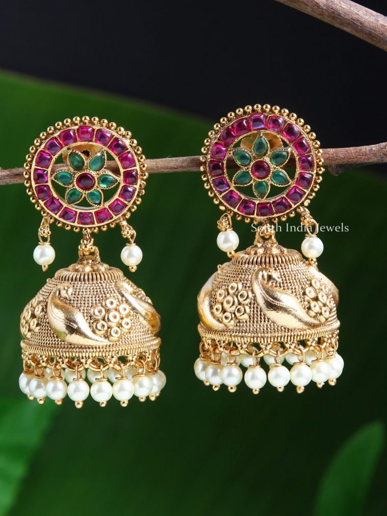 Attractive Kemp Stones Jhumkas