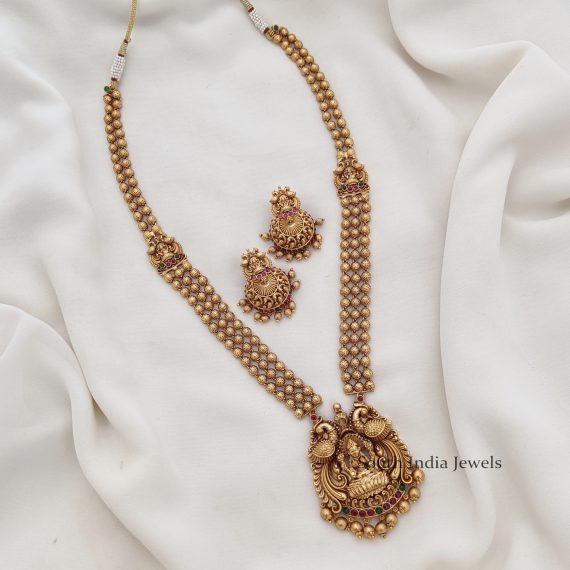 Beautiful Antique Gold Bead Lakshmi Haram