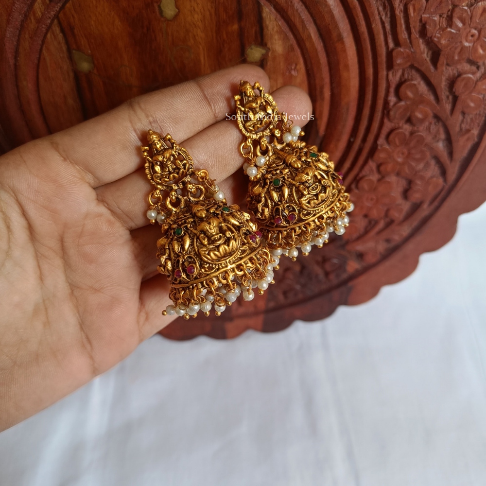 Beautiful Lakshmi Design Jhumkas