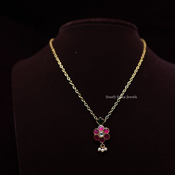 Floral Kemp Chain - South India Jewels - Online Stores