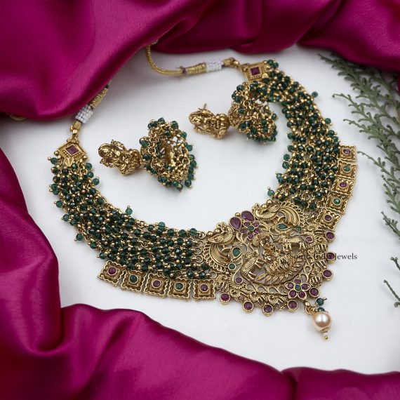 Elegant Lakshmi Hydra Beads Necklace