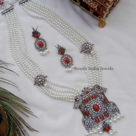 Victorian Style Pearl Haram (Muthyala Haram) - South India Jewels
