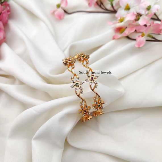 Floral AD Stone Bangles