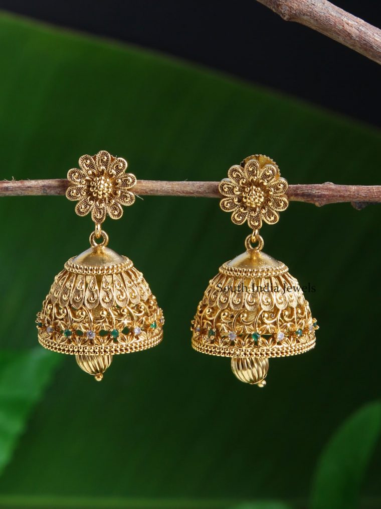 Flower Design Antique Jhumkas