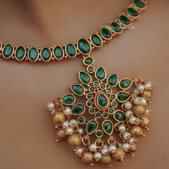 Gorgeous Floral Emerald Necklace