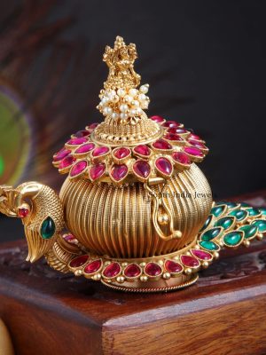 Peacock Lakshmi Kumkum Box (2)