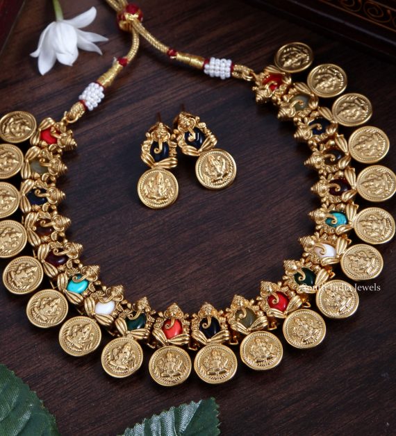 Simple Ganesha Lakshmi Coin Necklace (2)