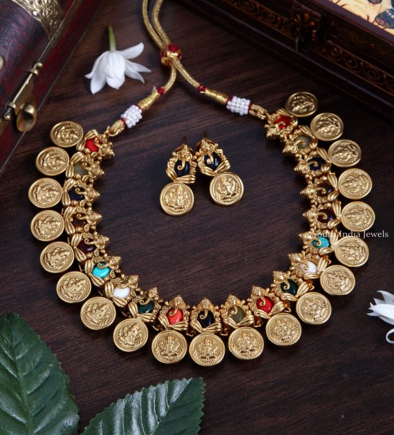 Simple Ganesha Lakshmi Coin Necklace