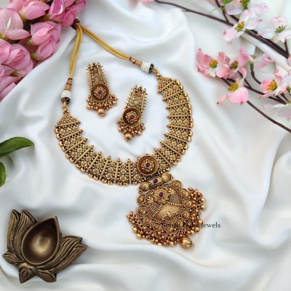 Antique Finish Necklace- South India Jewels - Online Shop