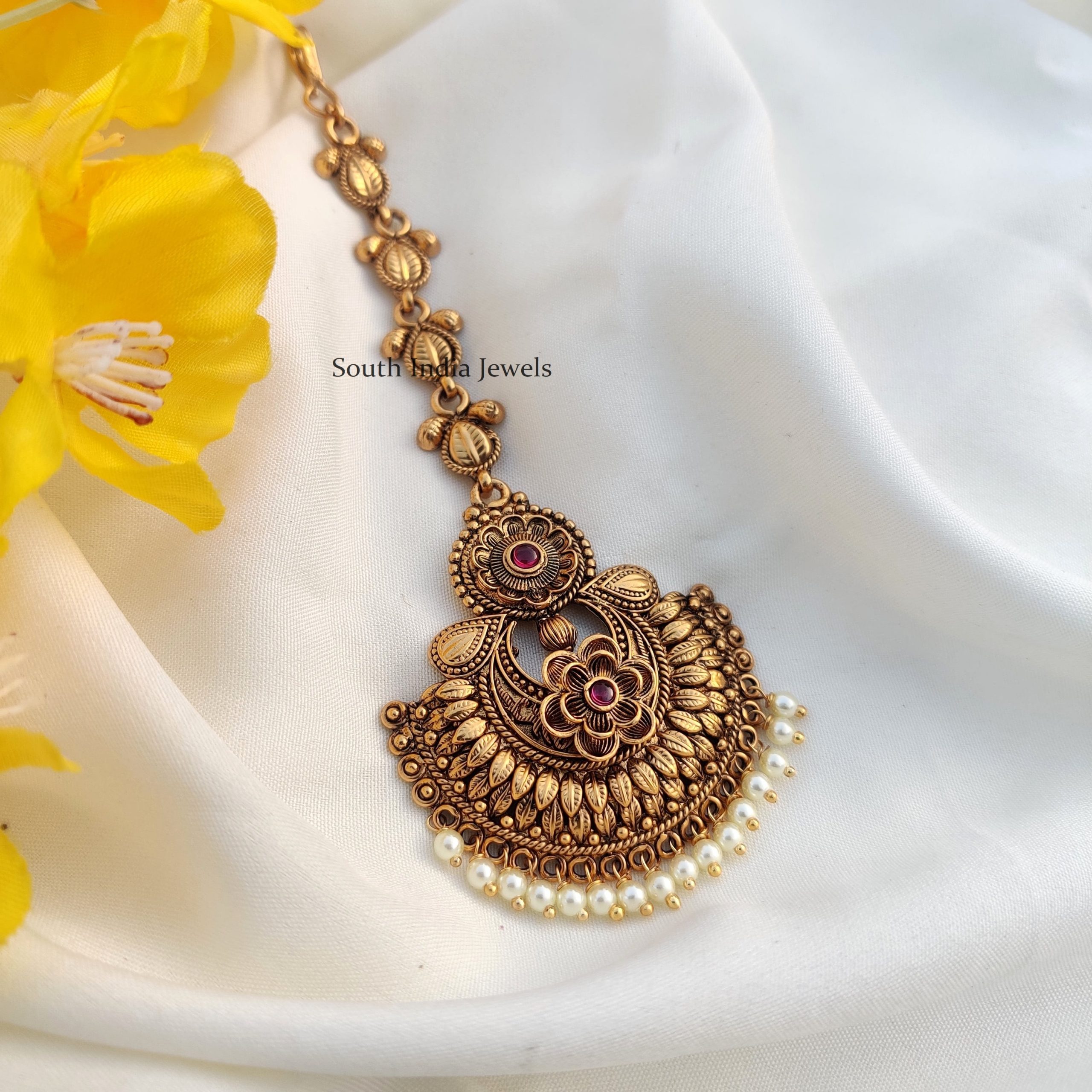 Floral Maang Tikka - South India Jewels - Online Stores
