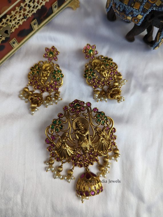 Stunning Krishna Pendant Set