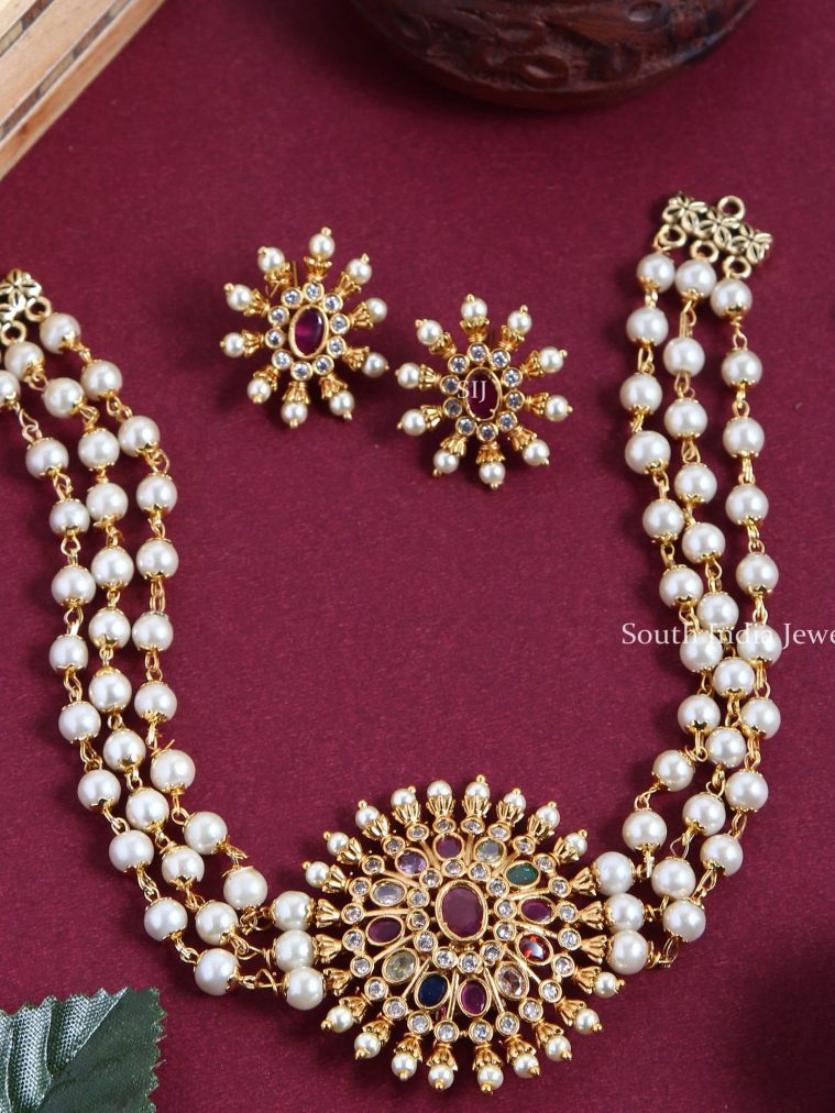 Stunning Navarathna Pearl Choker