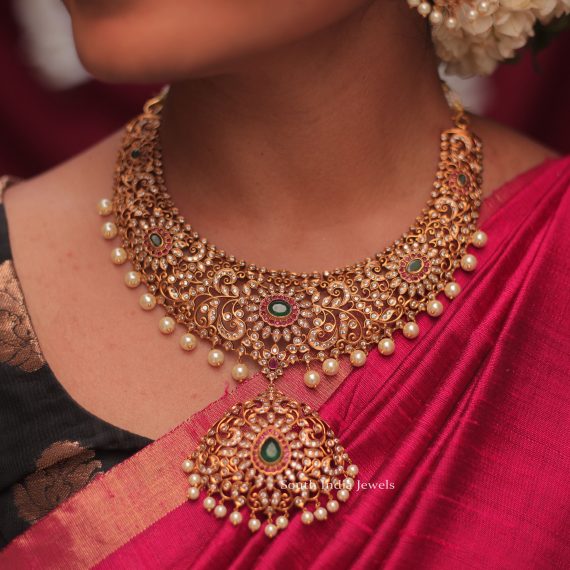 Stunning Stones Necklace - South India Jewels- Online Shop