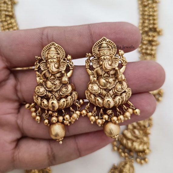 Antique Ganesha Design Haram- South India Jewels Online shop