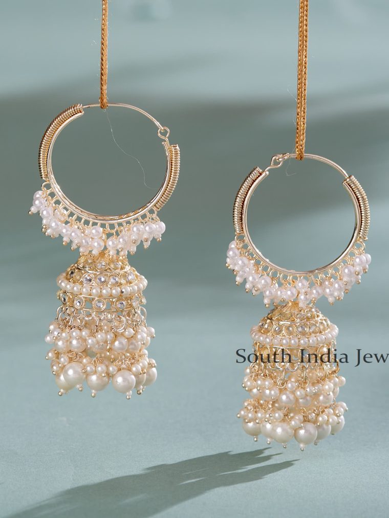 Trendy Kundan Stones Jhumkas