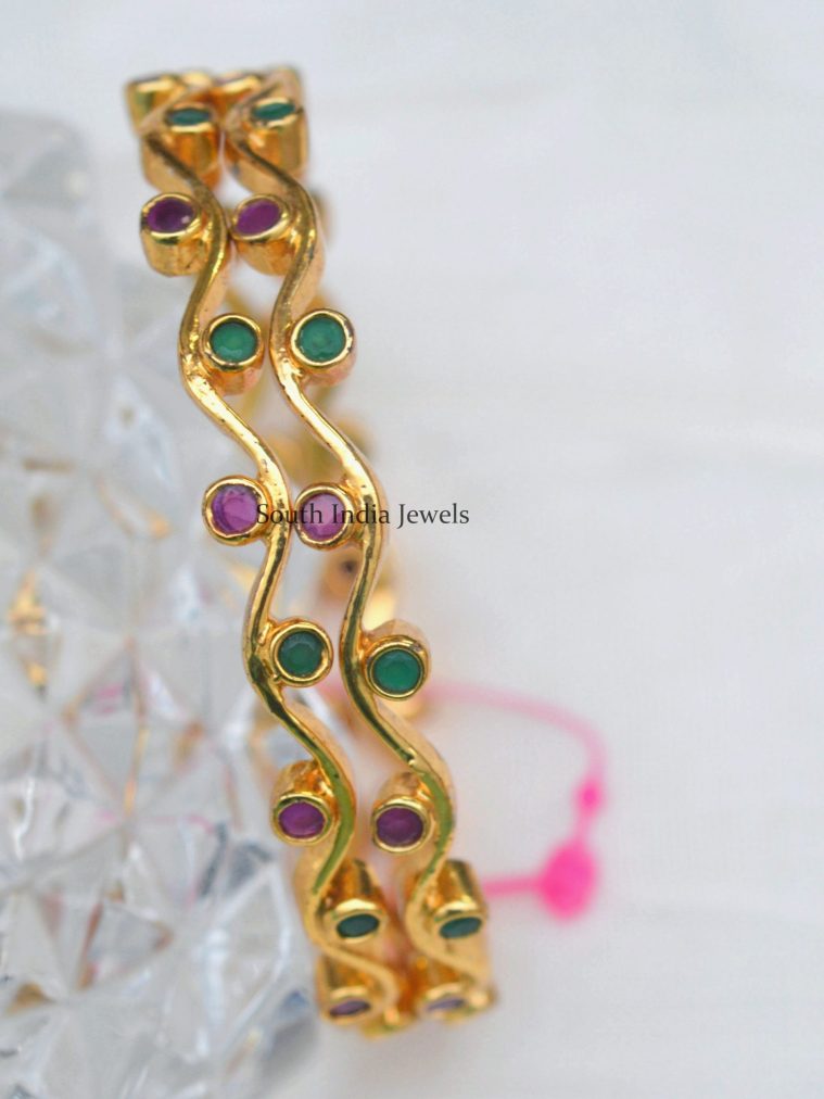 Gorgeous Ruby Emerald Bangles