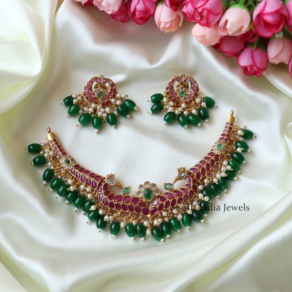 Anshi Emerald Beads Necklace Set