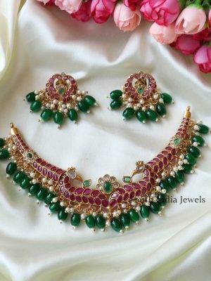 Anshi Emerald Beads Necklace Set