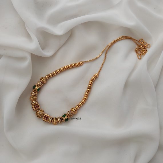 Beaded Gold Finish Necklace
