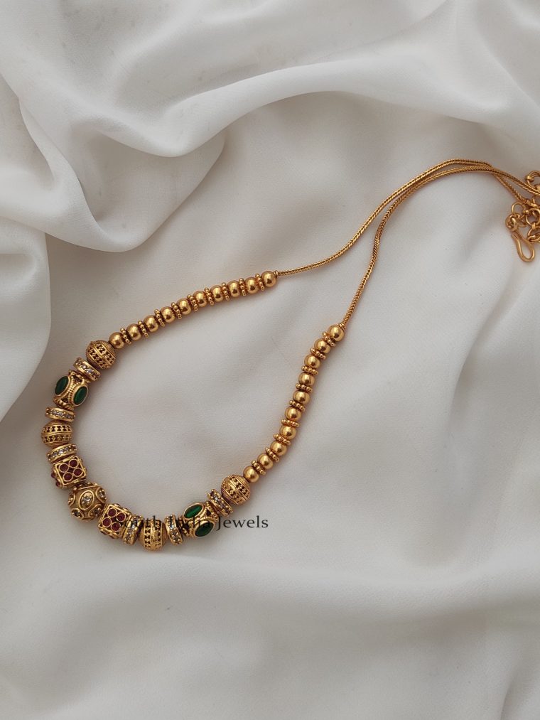 Beaded Gold Finish Necklace