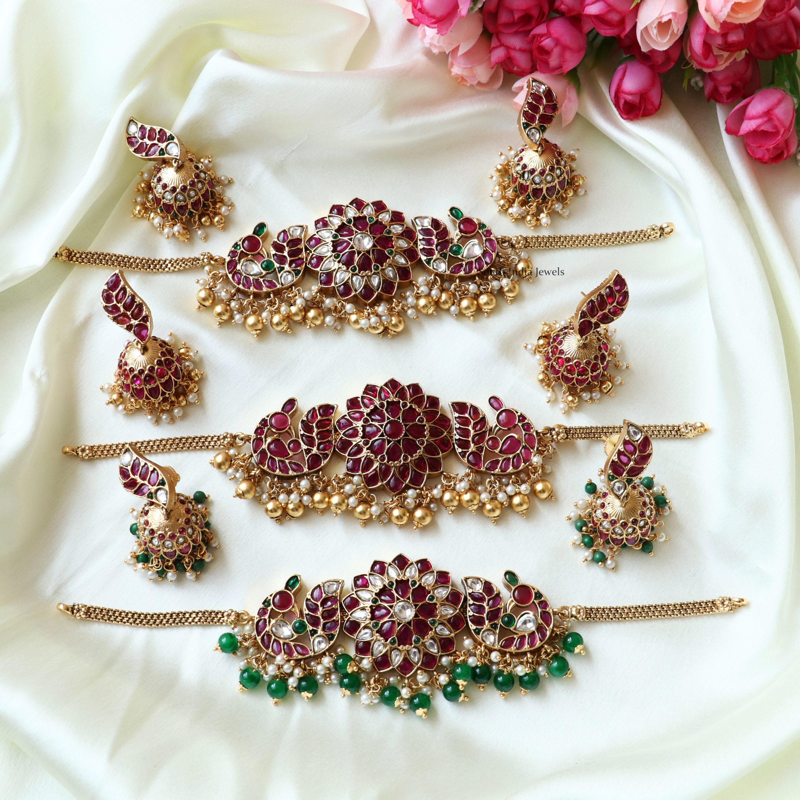 Gold Chain Choker Ribbon Necklace – Neshe Fashion Jewelry