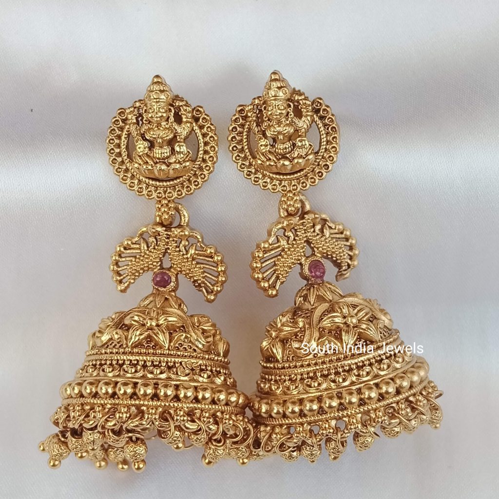 Three Layer Lakshmi Peacock Jhumkas 3644