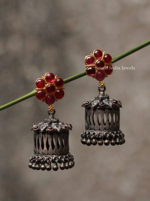 Unique Dual Tone silver Jhumkas