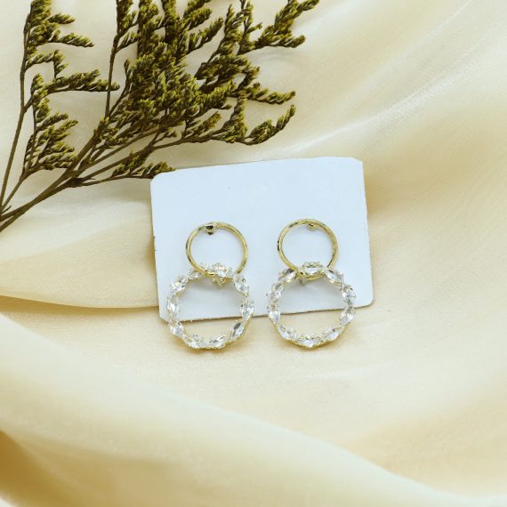 Simple White Stone Earrings