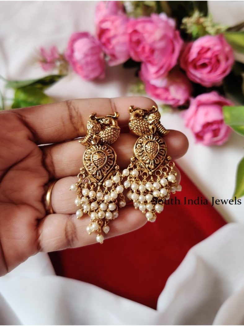 Trendy-Peacock-Pearl-Earrings-Set