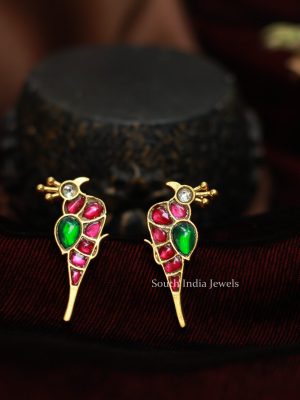 92.5 Silver Peacock Ear Studs
