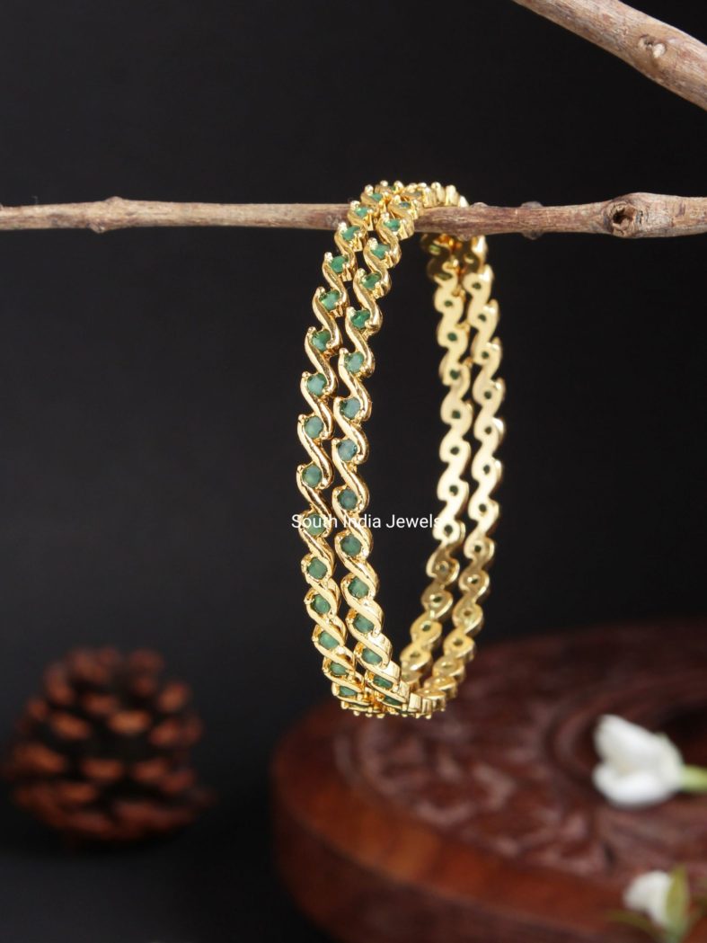 Beautiful Green AD Bangles