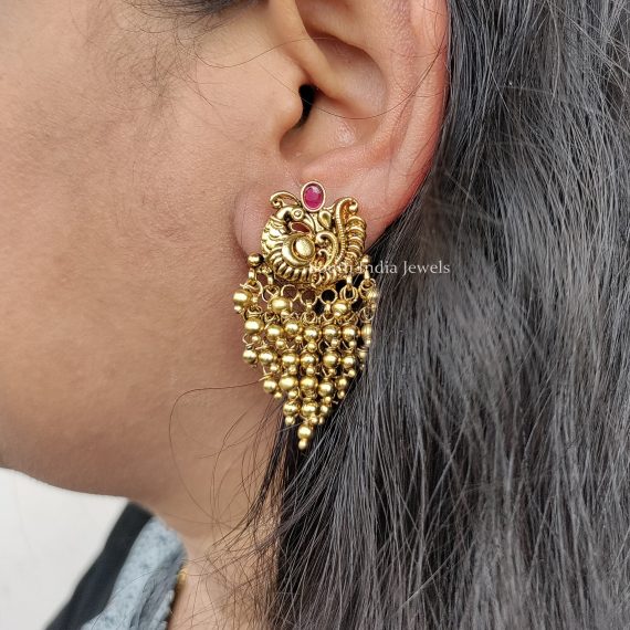Beautiful Nakshi Peacock Earrings