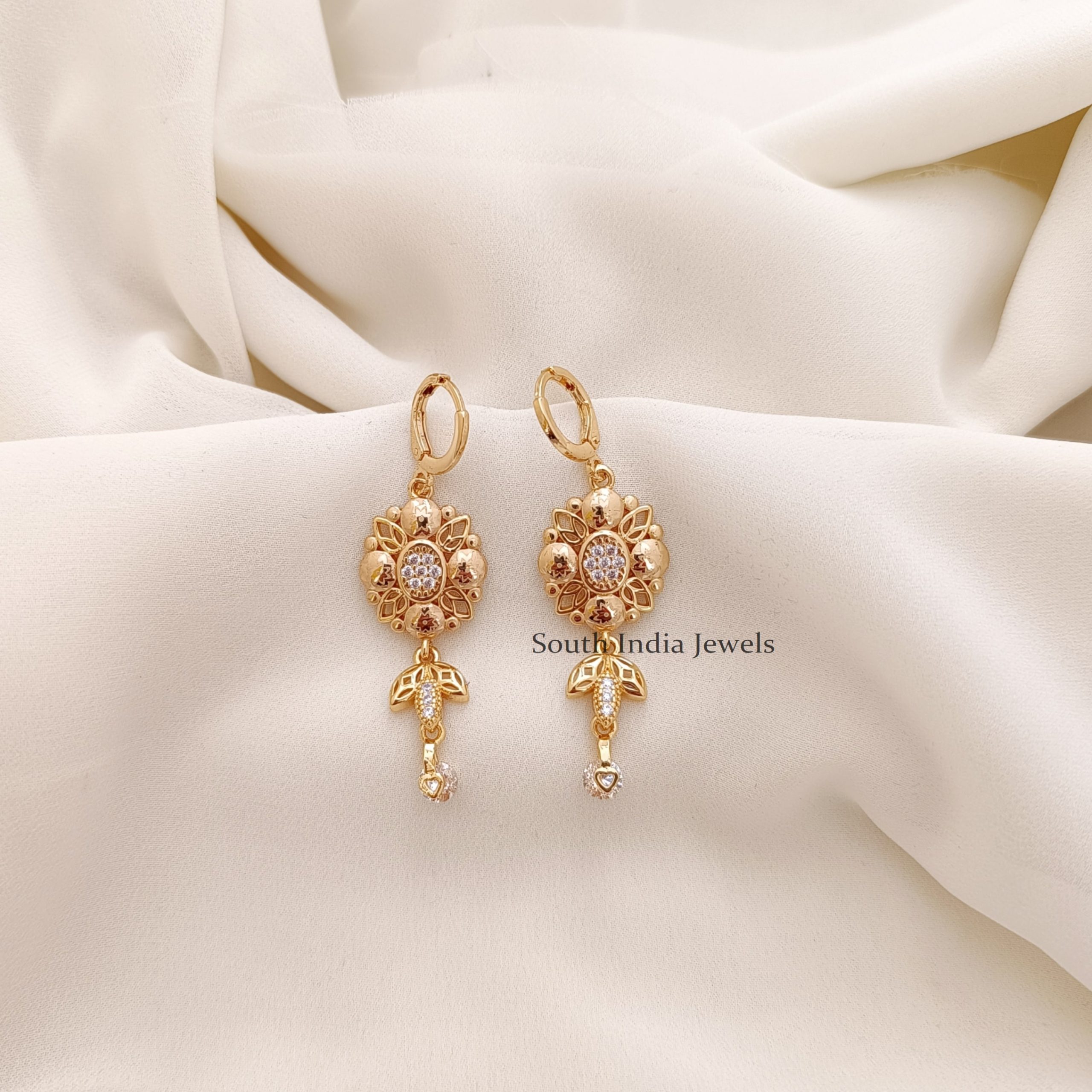 Beautiful Rose Gold AD Earrings